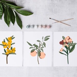 Paint-By-Numbers Art Kit - Autumn Botany by Cate Paper Co.